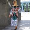 Этнический стиль купальник накидка ретро принт шнуровка женское летнее длинное кимоно платье пляжная одежда бикини накидка