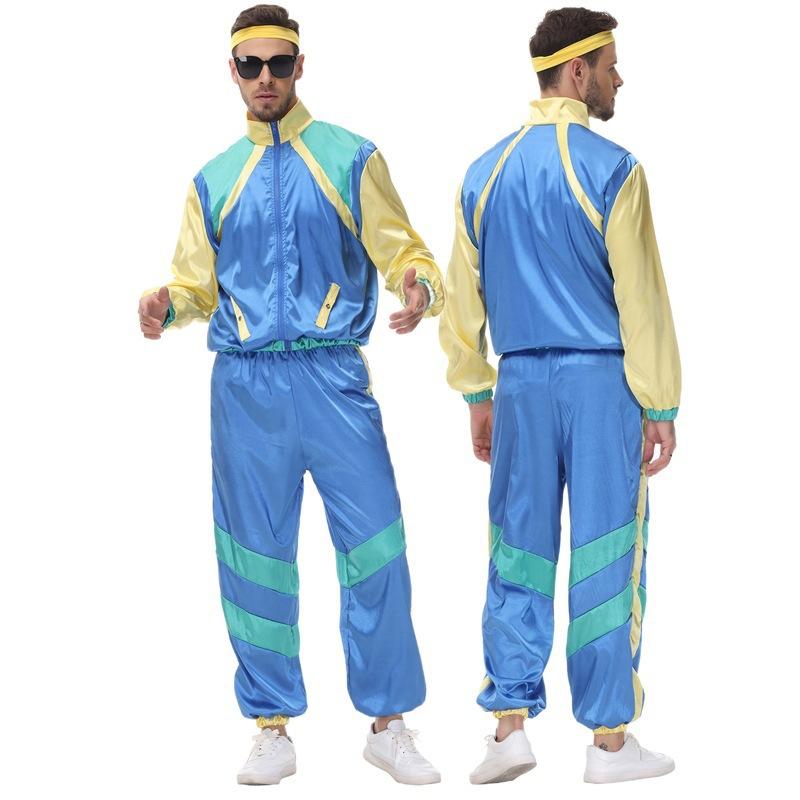 Cosplay Halloween men and women couples clothing, European and American retro 10s hip-hop rock clothing, jazz stage performance clothing
