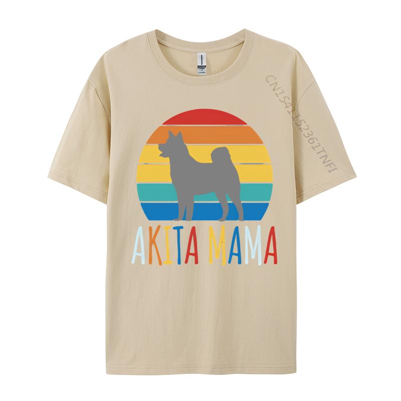Akita Mommy Mama Dog Cute Akita Tshirt Black Cotton Tops T Shirt Funny Comics T Shirt Graphic Cotton Tees Clothing