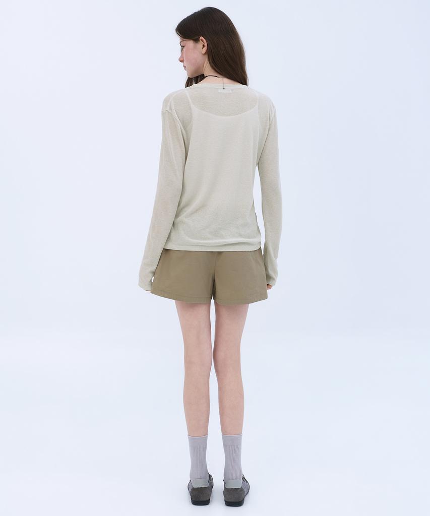 MUSINSA STANDARD WOMAN Женские хлопковые эластичные шорты [Бежевый]