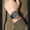 Golden Big Dial Three Time Men Wrist Watches Stainless Steel Men Sports Digital Military Quartz Watch Luminous Male Clock