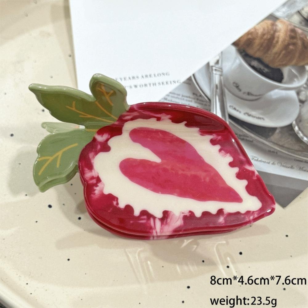 Dragon Fruit Design Fruit Print Hair Claw Strawberry Shark Hair Clip Hair Claw For Women Girls