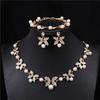 Fashion Pearl Necklace Set For Women - Bracelet And Earrings Set Wedding Jewelry Set For Brides.