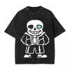 Горячая Распродажа Игровая футболка PS Undertale Sans Papyrus с Графическим Принтом Винтажная Стирка Мужская Женская Хлопок Мода Летняя Футболка Свободный Крой