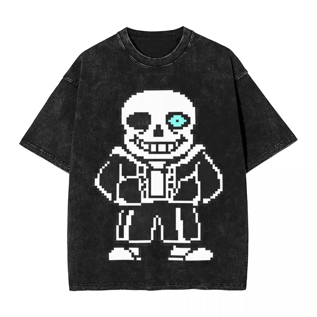 Горячая Распродажа Игровая футболка PS Undertale Sans Papyrus с Графическим Принтом Винтажная Стирка Мужская Женская Хлопок Мода Летняя Футболка Свободный Крой