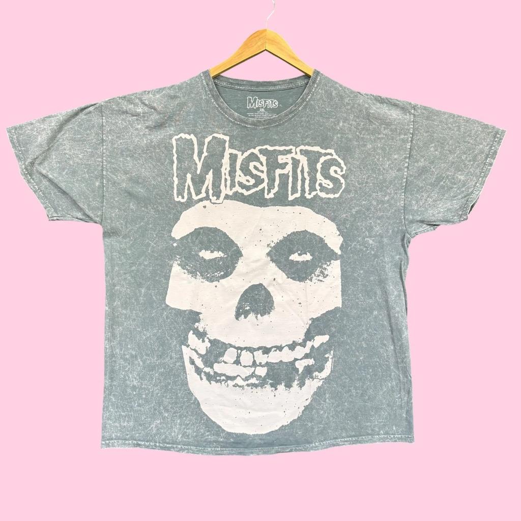 The Misfits The Crimson Ghost Панк-рок группа Футболка с минеральной стиркой 2XL