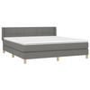 Maison Exclusive - Sommier à lattes de lit avec matelas Gris foncé 160x200cm Tissu