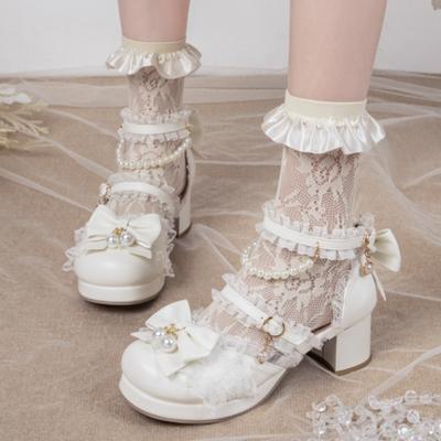 Милые женские туфли Мэри Джейн на низком каблуке, Лолита, роскошное кружево, белые, розовые, на каблуке, для вечеринки, свадьбы, офиса, танцев, женские, лето 2025