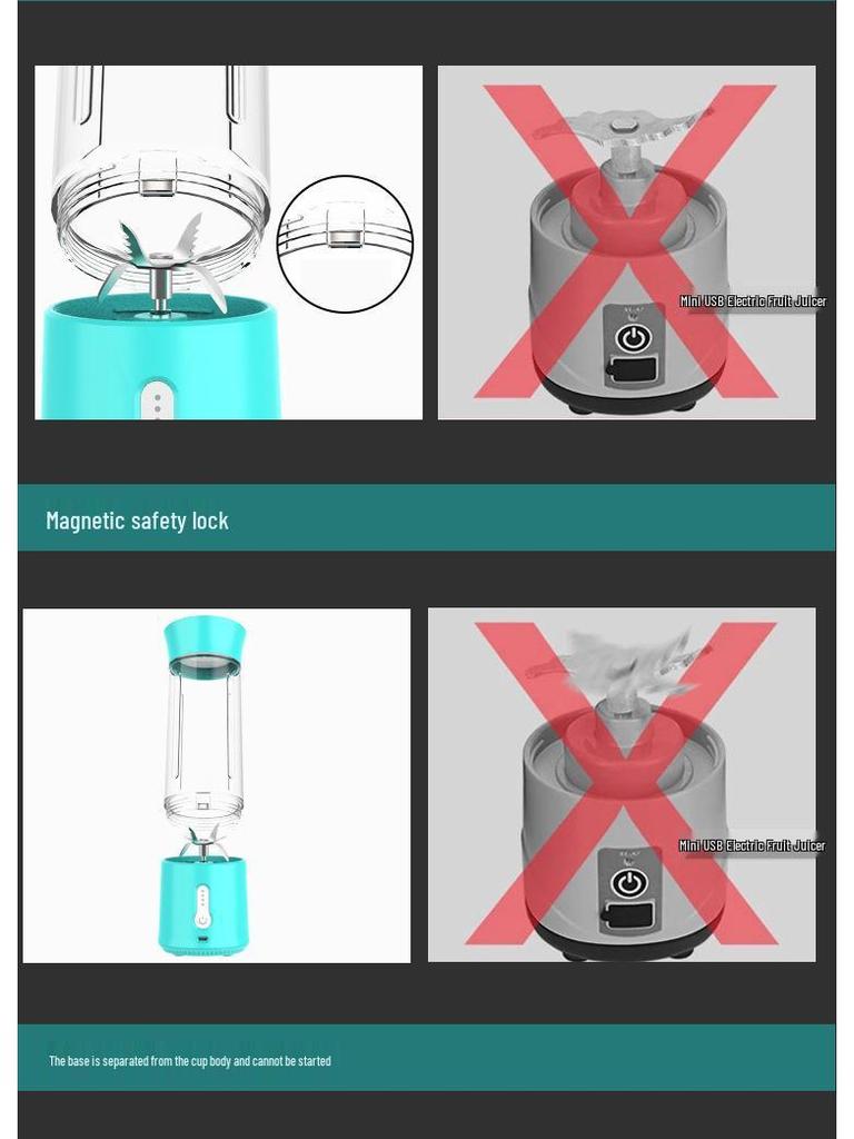 Портативный многофункциональный беспроводной стакан-соковыжималка