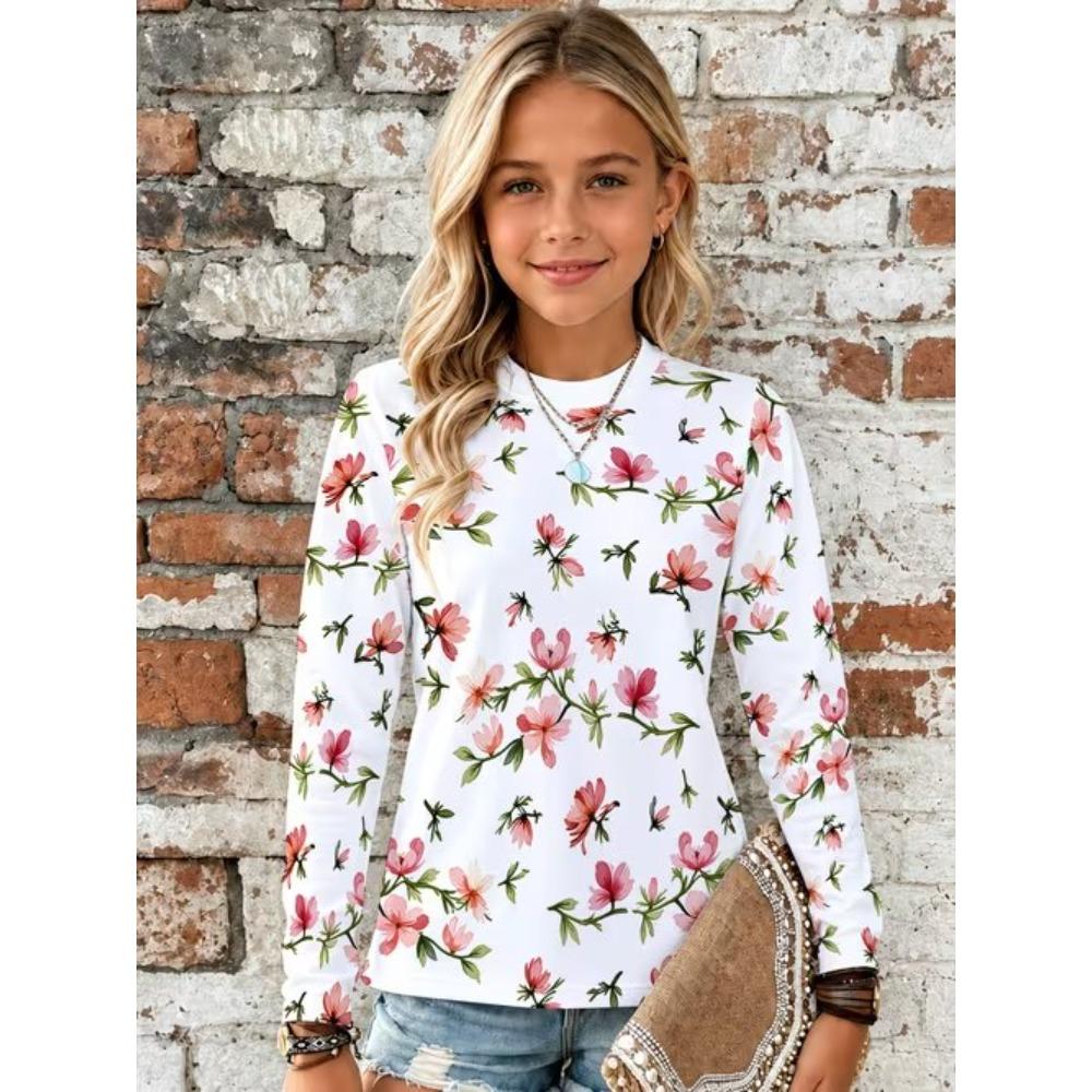 Kids Crew Neck Long Sleeve T‑Shirt, Kids Fun Style 3D Print Casual Loose Halloween Party Daily Wear Tops for Children