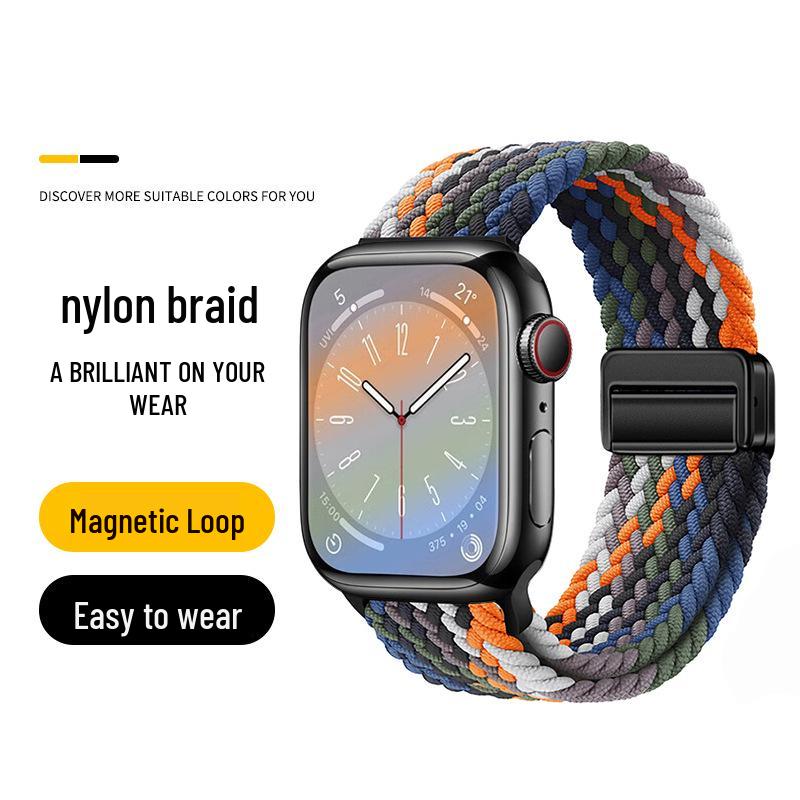 Новый магнитный нейлоновый ремешок Apple Watch с петлей из двух секций и магнитной застежкой.