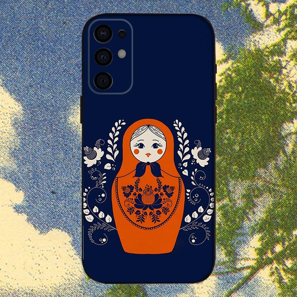 Матрешка Чехол для телефона Samsung S25, S24, S21, S22, S23, S30, Ultra, S20, Plus, Fe, Lite, Note, 10, 9, 5G Черный
