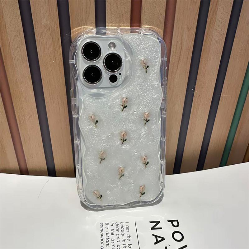 Защитный эпоксидный чехол с узором "Жемчужная тюльпанка" для iPhone 17 Pro Max, женский