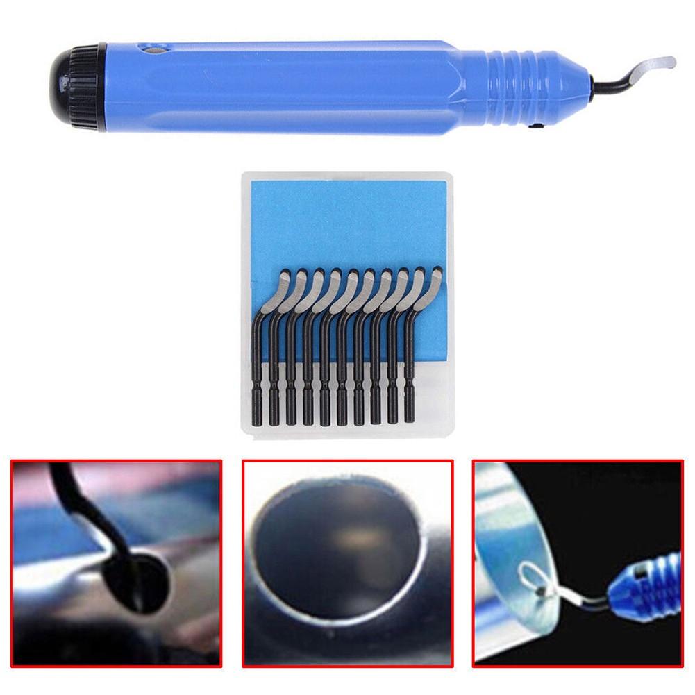 1x New NB1100 Burr Handle With 10pc BS1010 Blades Hand Deburring Useful Tool