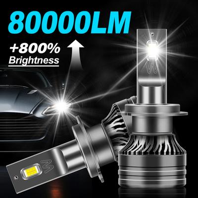 2x 300 Вт 80000 лм H1 H4 H7 H11 Светодиодные лампы для фар 9005 HB3 9006 HB4 H8 H9 Турбо Автомобильные фары 6000K Лампы для фар Автомобильная лампа