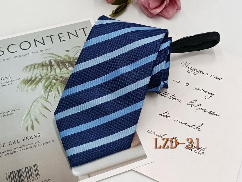 Мужской деловой галстук с ленивой молнией 8 см, легко завязывается, полосатый черный галстук без узлов