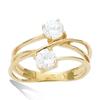 Gold Plated Ring 'Celestina' Golden White - 12 Mm