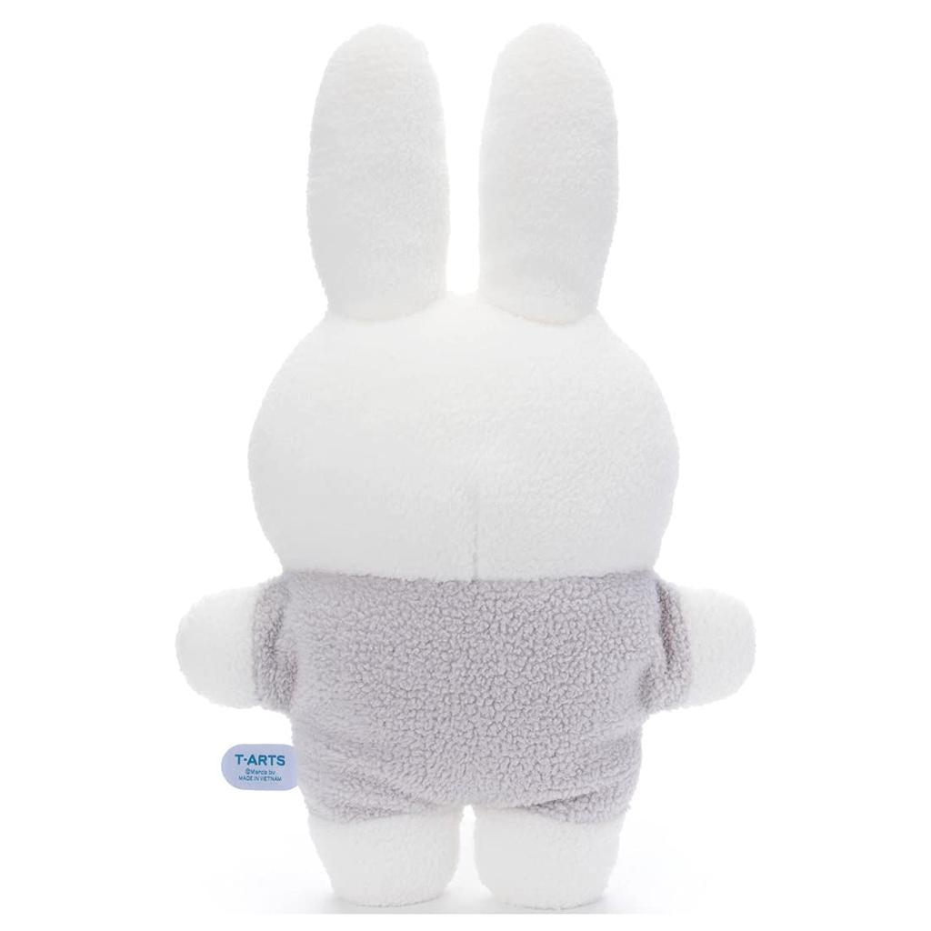 Bruna Fluffy Plush Cushion, Miffy, Gray, Approximately 47cm Tall