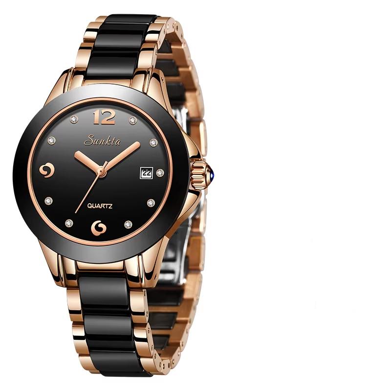 SUNKTA Watch for Women Ceramic Quartz Waterproof Watch Women Casual Fashion Creative Watches Women Female Clock vintage Watches