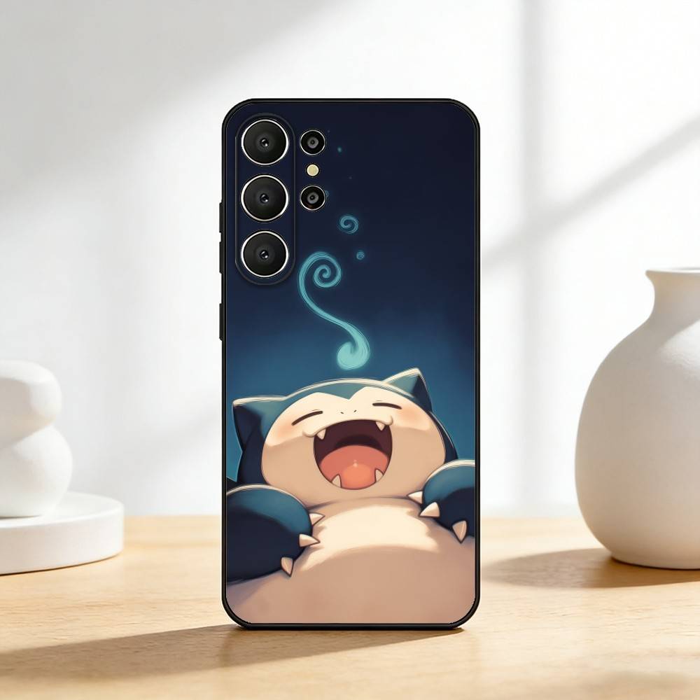Cute S-Snorlax-x Sleep Phone Case For Samsung S26,S25,S24,S21,S22,S23,S30,Ultra,S20,FE,Lite,10,9,Black Cover