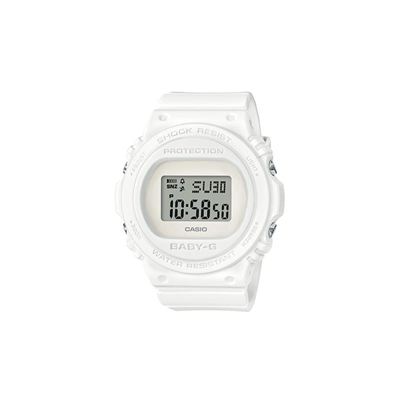 Casio Серия BABY-G, водонепроницаемость 200 метров, кварцевый механизм, полимерный ремешок, японские и корейские часы, женские часы, серый циферблат, BGD-570-7PR