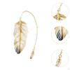 Feather Bookmark Metal with Charm Decorative Elegant Stylish Modern Art Book