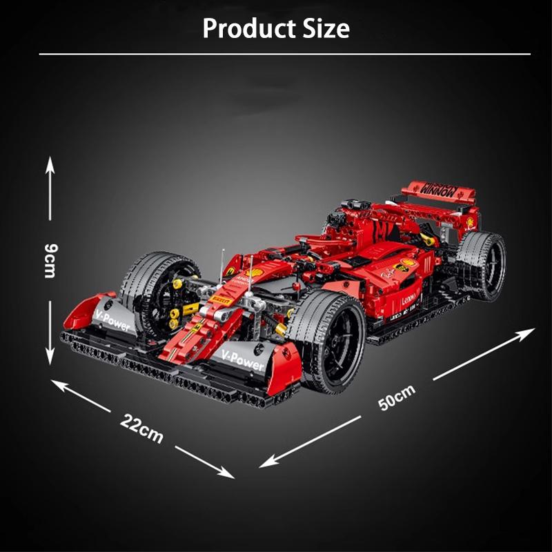 High-Tech 1380Pcs Formula F1 50cm Supercar Model Building Block Gift For Kids For Adult
