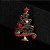 Crystal Collar Brooch Santa Colorful Jewelry Tree Vintage Rhinestone Pin Christmas Tree Brooch