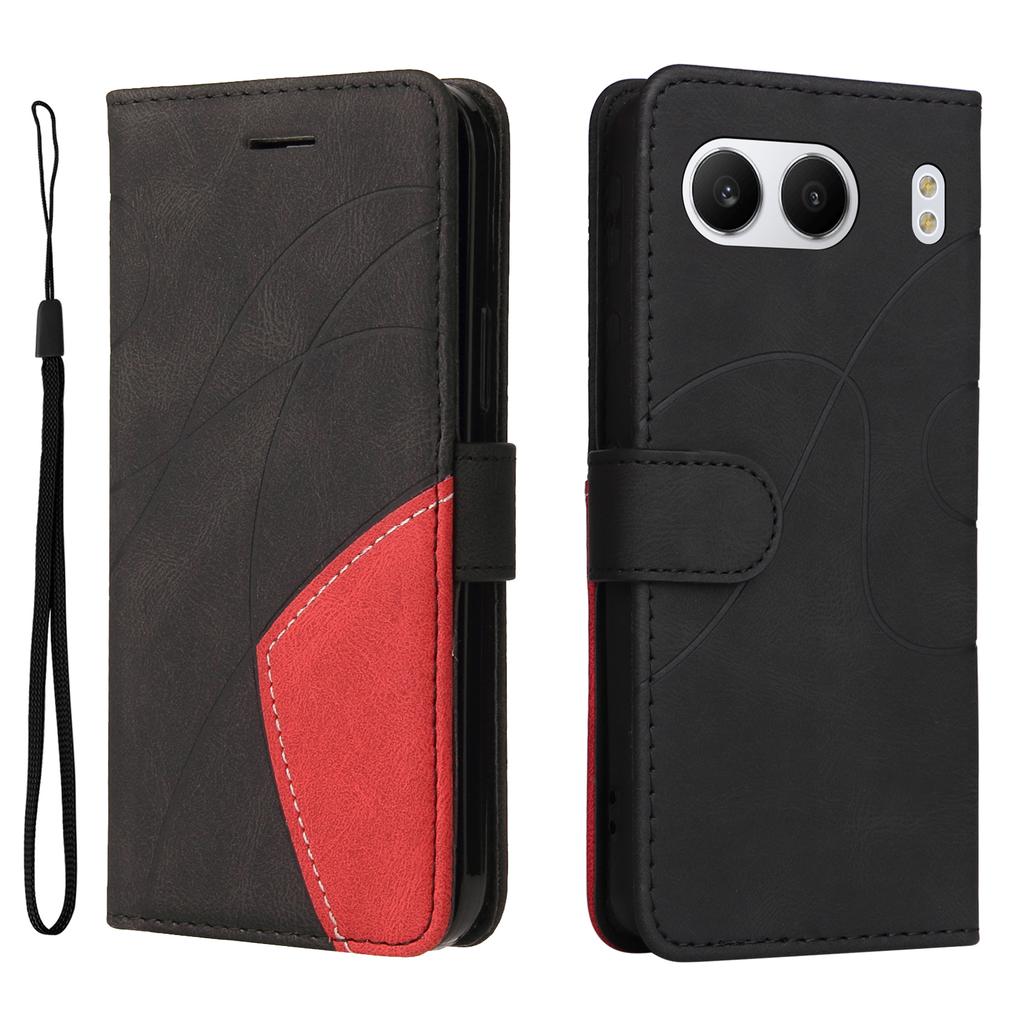 For OnePlus Nord 4 Leather Case Wallet Stand Color Splicing Phone Cover