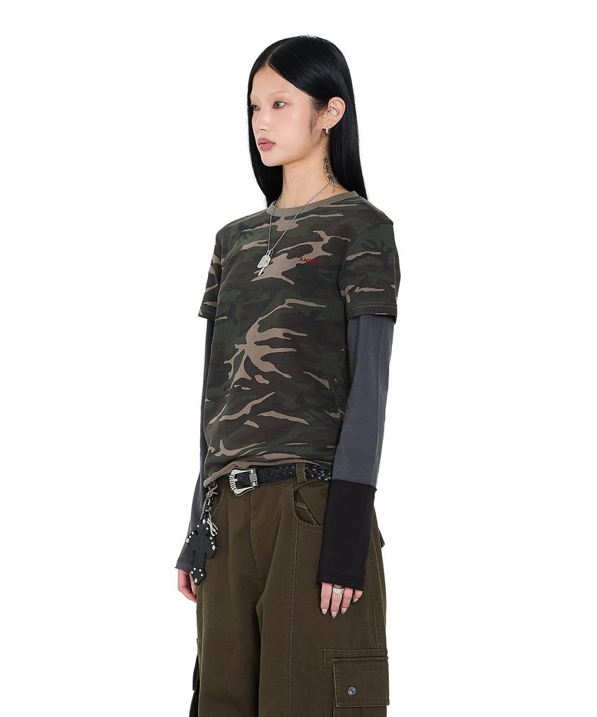 AAKAM Camouflage Layered Long Sleeve (Khaki)