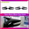 1 Pair Side Wing Door Mirror Cover Cap Fit For Hyundai Sonata DN8 2011-2014 Chrome Carbon Fiber Black Rear View Mirror Caps Trim