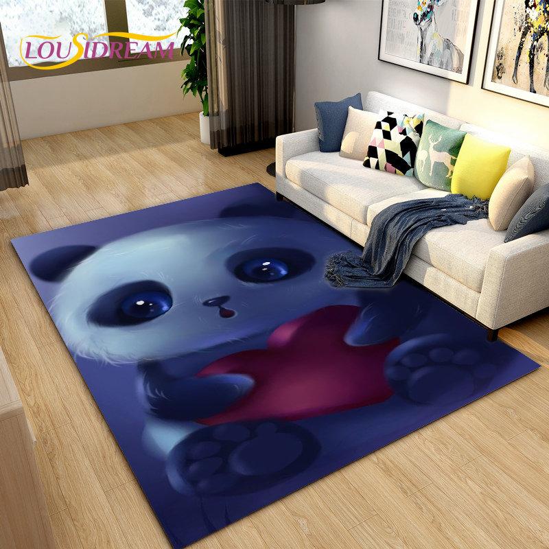 3D Cartoon Cute Panda Area Rug,Carpet Rug for Living Room Children's Room Decoration,Kid Play Crawl Soft Non-slip Floor Mat Gift