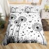 Dandelion Duvet Cover Full Queen Botanical Floral Bedding Set Nature Theme Butterfly Dandelions Comforter Cover For Boys Girls