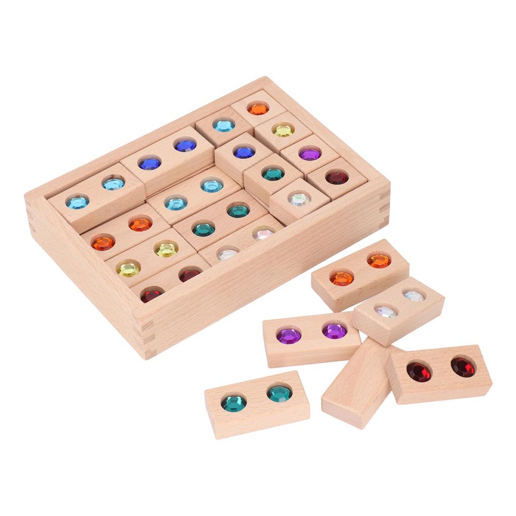 Деревянные акриловые оконные блоки Прозрачные бусины Игрушки для укладки Сверкающие камни Деревянный блок для укладки