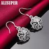 925 Sterling Silver Round Flower Drop Earring Jewelry