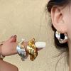 Ретро Гонконгский стиль Серьги-кольца Осень INS Острая девушка Нишевый дизайн Атмосфера возвращения в школу Женская модная бижутерия