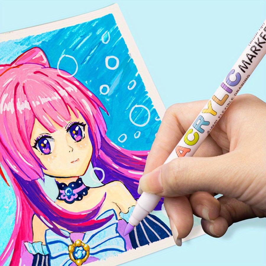 Набор из 18-84 акриловых маркеров, маркер на водной основе с мягким наконечником, мягкий наконечник-кисть, маркеры для рисования телесных тонов, маркеры для рисования камнями, плиткой, стеклом, керамикой, деревом