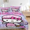 3 шт. Набор чехлов для кровати с принтом Hello Kitty, ультрамягкий, дышащий и удобный, стильный дизайн для спальни и гостевой комнаты 1 чехол