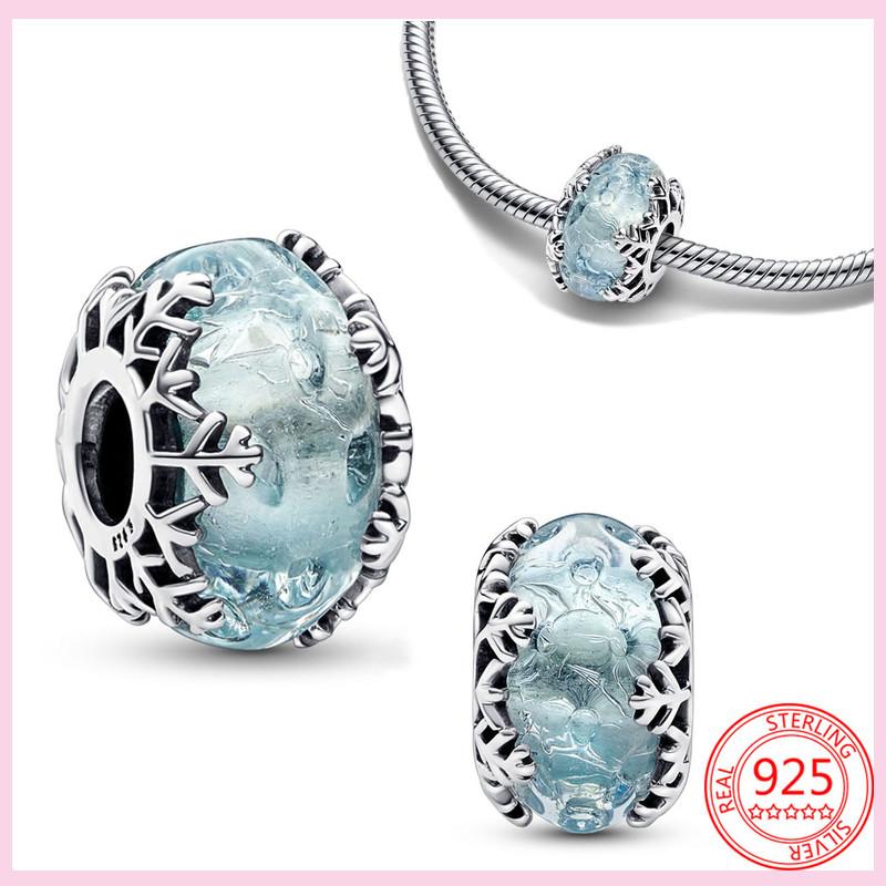 925 Sterling Silver Murano Glass Red Beads Blue Pink Purple Round Charm Plata De Ley 925 For Original Bracelet Jewelry