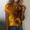 Summer Water Drops 3D Print T-Shirts Women Fashion Casual Short Sleeve T Shirt Y2k Harajuku Oversized Tees Tops Woman Clothing