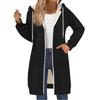 Women's Oversized Zipper Hoodie With Drawstring, Long Sleeves And Fleece Jacket