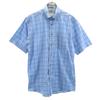 Рубашка с коротким рукавом на пуговицах в клетку S Синяя Для улицы Мужская Б/у