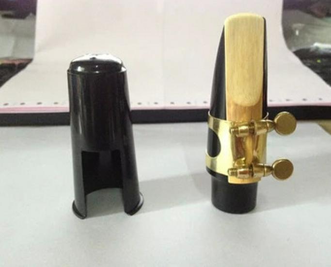 Alto Saxophone Mouthpiece with Reed and Toothpad - Black Plastic Accessory for Wind Instruments