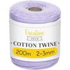 Corde Macramé - 3mm X 200m - Violet Pastel - Fil De Coton Et Polyester