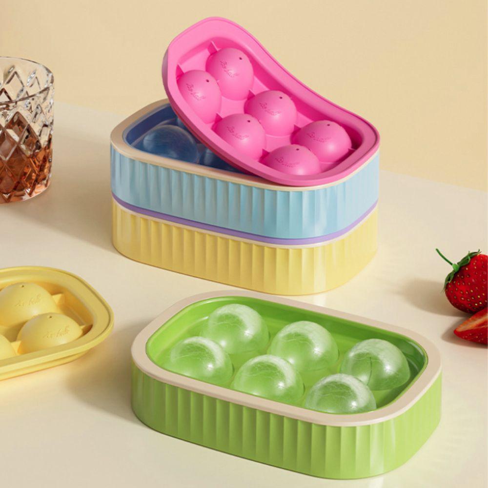 2 шт. DIY Силиконовый Формочка для Шариков Льда с Крышкой от Пыли Антипригарная Форма для Ледяных Сфер Антизапах Герметичная Формочка для Кубиков Льда Вечеринка