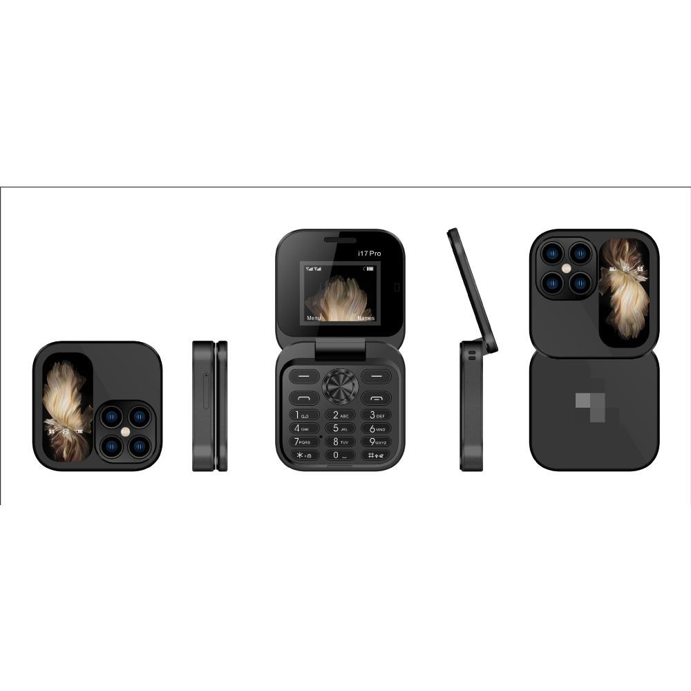 I17pro Телефон-раскладушка Мини-телефон для пожилых людей Две SIM-карты Двойной режим ожидания Громкий Большой шрифт Функциональный телефон