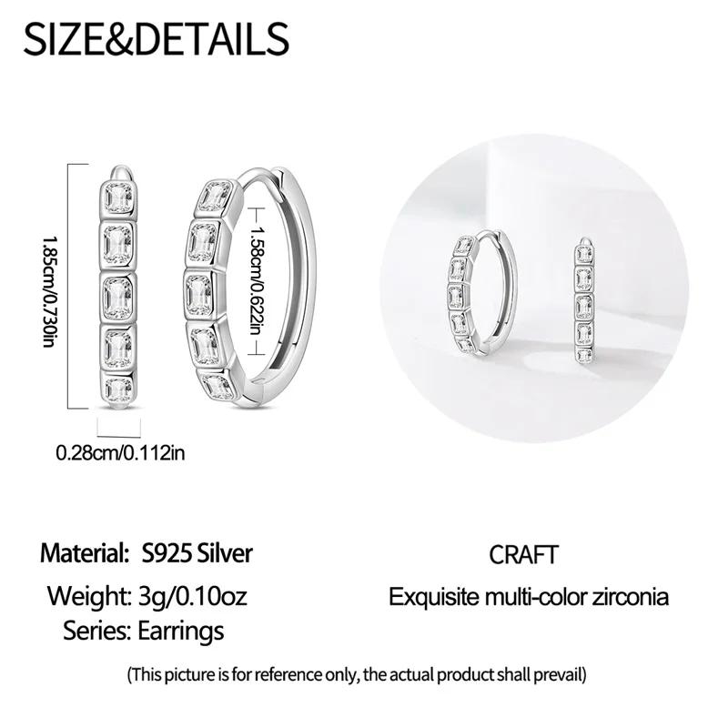 Snowflake zircon Earrings Star Petal 925 Sterling Silver Women Zircon Ear Studs Sparkling Pave Hoop Earring Jewelry Gift