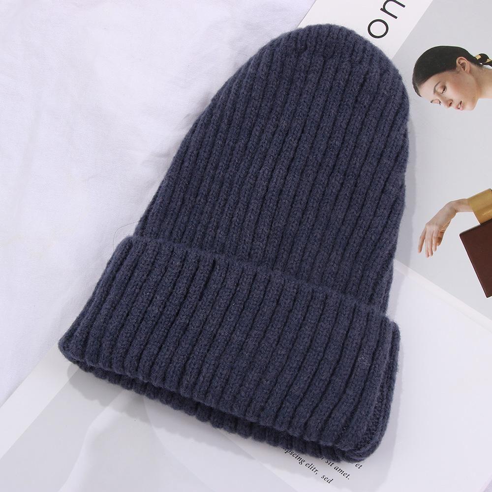 Новая модная повседневная шапка мягкая мешковатая шапка шерстяная вязаная шапка лыжная шапка кепка