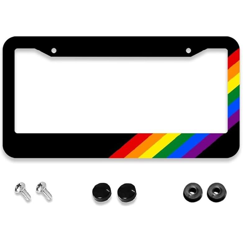 Фиолетовая бабочка рамка для номерного знака - 1 шт. Персонализированная алюминиевая накладка на номерной знак автомобиля Держатель номерного знака с бабочкой Универсальный США-Канада 2 отверстия