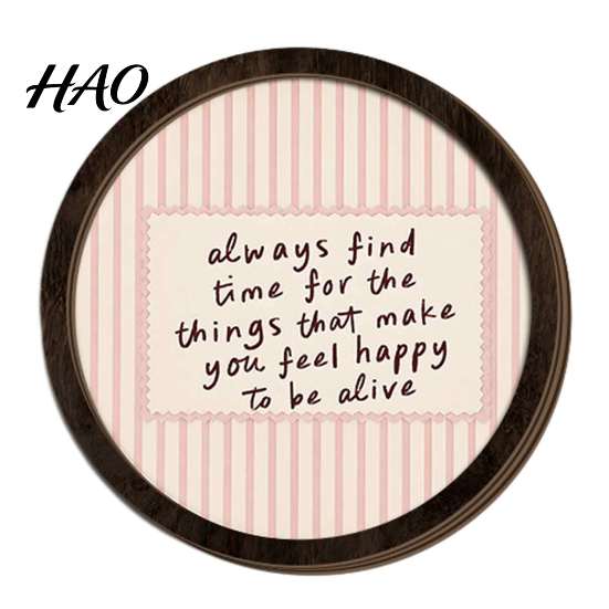 Decorative Wooden Frames for Walls Retro Striped Wall Decoration with Funny Slogan, Rustic Hanging Ornament, Round Sign Mounted Art Decor Bathroom And